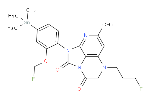 1-(2-(fluoromethoxy)-4-(trimethylstannyl)phenyl)-5-(3-fluoropropyl)-7-methyl-4,5-dihydro-1H-1,2a,5,8-tetraazaacenaphthylene-2,3-dione