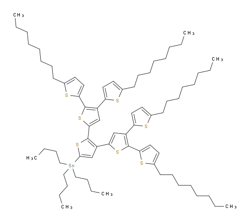 Tributyl[5,5′′′′-dioctyl-3′,5′′′-bis(5-octyl-2-thienyl)[2,2′:5′,2′′:3′′,2′′′:4′′′,2′′′′-quinquethiophen]-5′′-yl]stannane