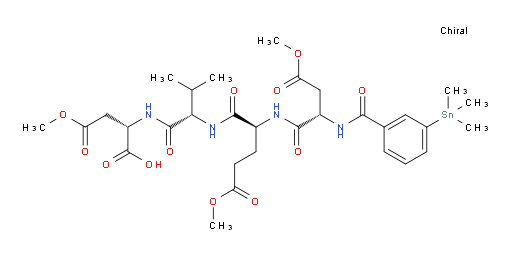 (5S,8S,11S,14S)-11-isopropyl-14-(2-methoxy-2-oxoethyl)-8-(3-methoxy-3-oxopropyl)-3,6,9,12-tetraoxo-5-(3-(trimethylstannyl)benzamido)-2-oxa-7,10,13-triazapentadecan-15-oic acid