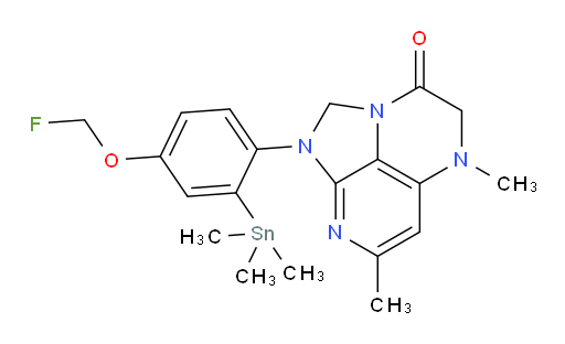 1-(4-(fluoromethoxy)-2-(trimethylstannyl)phenyl)-5,7-dimethyl-4,5-dihydro-1H-1,2a,5,8-tetraazaacenaphthylen-3(2H)-one
