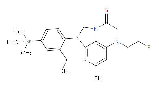 1-(2-ethyl-4-(trimethylstannyl)phenyl)-5-(2-fluoroethyl)-7-methyl-4,5-dihydro-1H-1,2a,5,8-tetraazaacenaphthylen-3(2H)-one