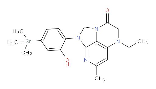 5-ethyl-1-(2-hydroxy-4-(trimethylstannyl)phenyl)-7-methyl-4,5-dihydro-1H-1,2a,5,8-tetraazaacenaphthylen-3(2H)-one