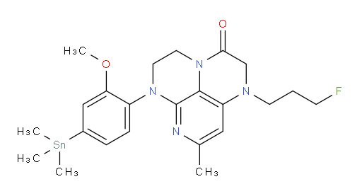1-(3-fluoropropyl)-6-(2-methoxy-4-(trimethylstannyl)phenyl)-8-methyl-1,2,5,6-tetrahydro-1,3a,6,7-tetraazaphenalen-3(4H)-one