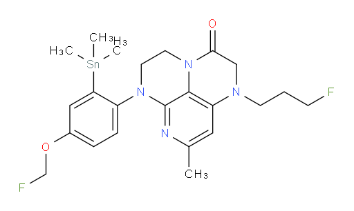 6-(4-(fluoromethoxy)-2-(trimethylstannyl)phenyl)-1-(3-fluoropropyl)-8-methyl-1,2,5,6-tetrahydro-1,3a,6,7-tetraazaphenalen-3(4H)-one