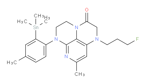 1-(3-fluoropropyl)-8-methyl-6-(4-methyl-2-(trimethylstannyl)phenyl)-1,2,5,6-tetrahydro-1,3a,6,7-tetraazaphenalen-3(4H)-one