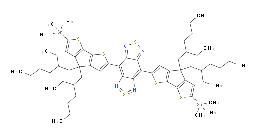 4,8-Bis[4,4-bis(2-ethylhexyl)-6-(trimethylstannyl)-4H-cyclopenta[2,1-b:3,4-b′]dithien-2-yl]-2λ4δ2-benzo[1,2-c:4,5-c′]bis[1,2,5]thiadiazole