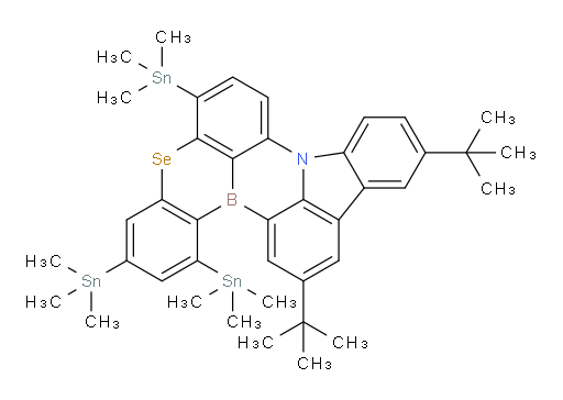 11,14-di-tert-butyl-1,3,6-tris(trimethylstannyl)-5-selena-8b-aza-15b-borabenzo[a]naphtho[1,2,3-hi]aceanthrylene