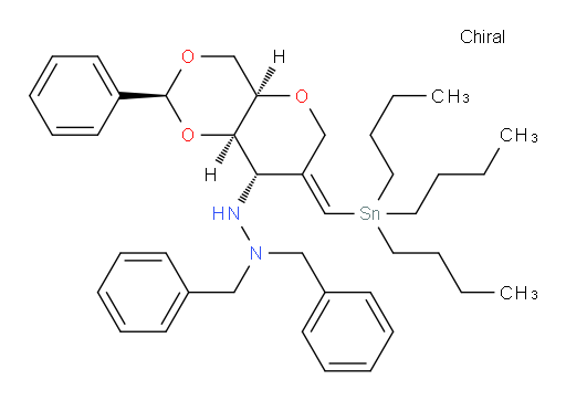 1,1-dibenzyl-2-((2S,4aR,8S,8aR,Z)-2-phenyl-7-((tributylstannyl)methylene)hexahydropyrano[3,2-d][1,3]dioxin-8-yl)hydrazine