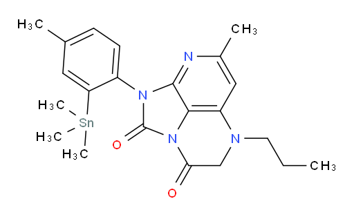7-methyl-1-(4-methyl-2-(trimethylstannyl)phenyl)-5-propyl-4,5-dihydro-1H-1,2a,5,8-tetraazaacenaphthylene-2,3-dione