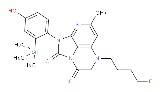 5-(4-fluorobutyl)-1-(4-hydroxy-2-(trimethylstannyl)phenyl)-7-methyl-4,5-dihydro-1H-1,2a,5,8-tetraazaacenaphthylene-2,3-dione