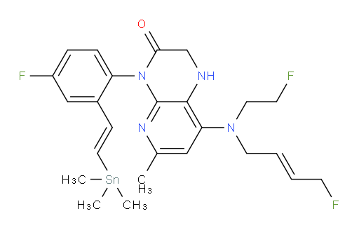 4-(4-fluoro-2-((E)-2-(trimethylstannyl)vinyl)phenyl)-8-(((E)-4-fluorobut-2-en-1-yl)(2-fluoroethyl)amino)-6-methyl-1,2-dihydropyrido[2,3-b]pyrazin-3(4H)-one