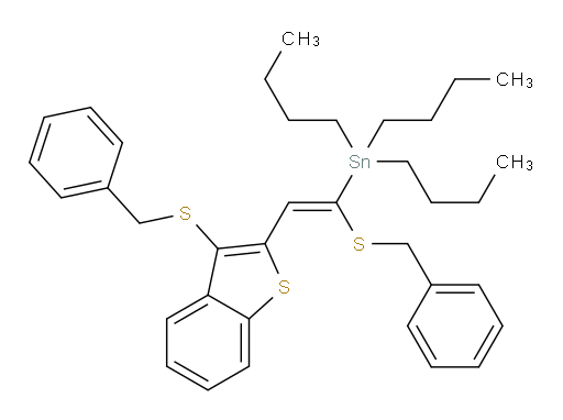 (E)-(1-(苄巯基)-2-(3-(苄巯基)苯并[b]噻吩-2-基)乙烯基)三丁基锡烷