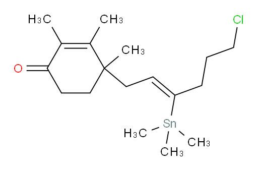 (Z)-4-(6-氯-3-(三甲基锡基)己-2-烯-1-基)-2,3,4-三甲基环己-2-烯酮