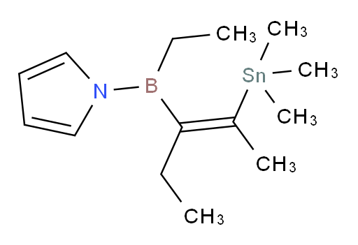 (E)-1-(乙基(2-(三甲基锡基)戊-2-烯-3-基)boryl)-1H-吡咯