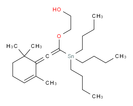 2-((1-(三丁基锡基)-2-(2,6,6-三甲基环己-2-烯-1-亚基)乙烯氧基))乙醇