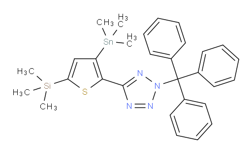 5-(5-(三甲基硅基)-3-(三甲基锡基)噻吩-2-基)-2-三苯甲基-2H-四氮唑