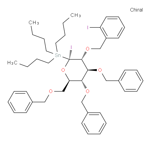 ((2R,3R,4S,5R,6R)-4,5-bis(benzyloxy)-6-((benzyloxy)methyl)-2-iodo-3-((2-iodobenzyl)oxy)tetrahydro-2H-pyran-2-yl)tributylstannane