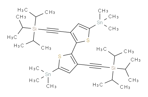 ((5,5'-bis(trimethylstannyl)-[2,2'-bithiophene]-3,3'-diyl)bis(ethyne-2,1-diyl))bis(triisopropylsilane)