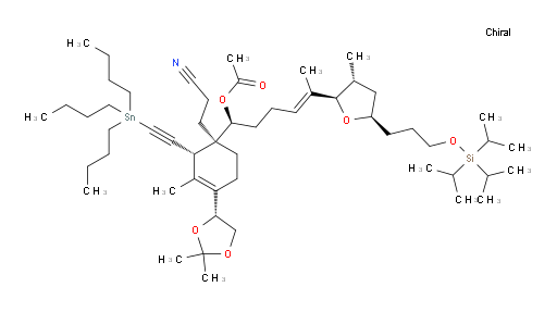 (S,E)-1-((1R,2S)-1-(2-氰基乙基)-4-((R)-2,2-二甲基-1,3-二氧杂环戊烷-4-基)-3-甲基-2-((三丁基锡基)乙炔基)环己-3-烯-1-基)-5-((2R,3R,5R)-3-甲基-5-(3-((三异丙基sil氧基))丙基)四氢呋喃-2-基)己-4-烯-1-基 乙酸酯