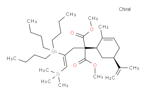 二甲基 2-((1R,5R)-2-甲基-5-(丙-1-烯-2-基)环己-2-烯-1-基)-2-((Z)-2-(三丁基锡基)-3-(三甲基硅基)烯丙基)丙二酸酯