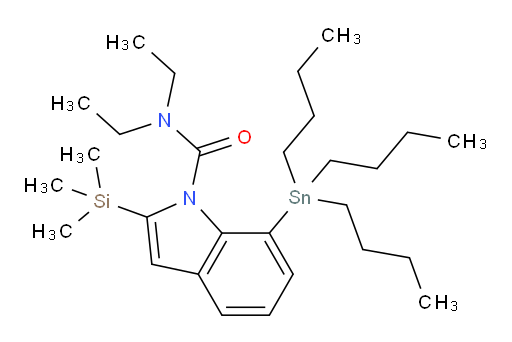 N,N-二乙基-7-(三丁基锡基)-2-(三甲基硅基)-1H-吲哚-1-甲酰胺