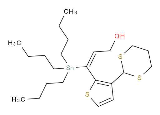 (E)-3-(3-(1,3-二硫杂环己烷-2-基)噻吩-2-基)-3-(三丁基锡基)丙-2-烯-1-醇