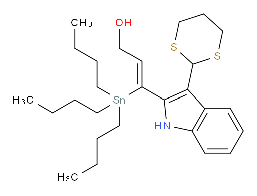 (Z)-3-(3-(1,3-二硫杂环己烷-2-基)-1H-吲哚-2-基)-3-(三丁基锡基)丙-2-烯-1-醇