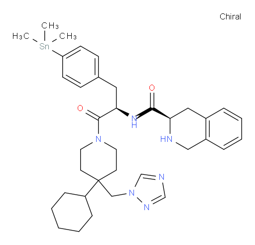 (R)-N-((R)-1-(4-((1H-1,2,4-三氮唑-1-基)甲基)-4-环己基哌啶-1-基)-1-氧代-3-(4-(三甲基锡基)苯基)丙-2-基)-1,2,3,4-四氢异喹啉-3-甲酰胺