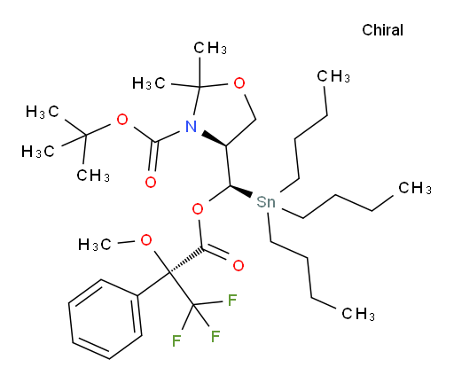 (S)-叔丁基 2,2-二甲基-4-((R)-(三丁基锡基)(((S)-3,3,3-三氟-2-甲氧基-2-苯基丙酰)氧基)甲基)噁唑烷-3-甲酸酯
