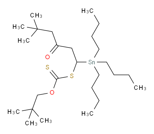 S-(5,5-二甲基-3-氧代-1-(三丁基锡基)己基) O-新戊基 二硫代甲酸酯