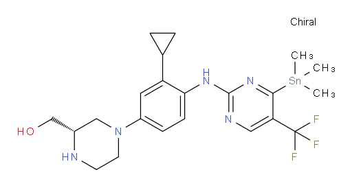 (S)-(4-(3-cyclopropyl-4-((5-(trifluoromethyl)-4-(trimethylstannyl)pyrimidin-2-yl)amino)phenyl)piperazin-2-yl)methanol