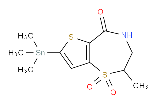 2-methyl-7-(trimethylstannyl)-3,4-dihydrothieno[2,3-f][1,4]thiazepin-5(2H)-one 1,1-dioxide