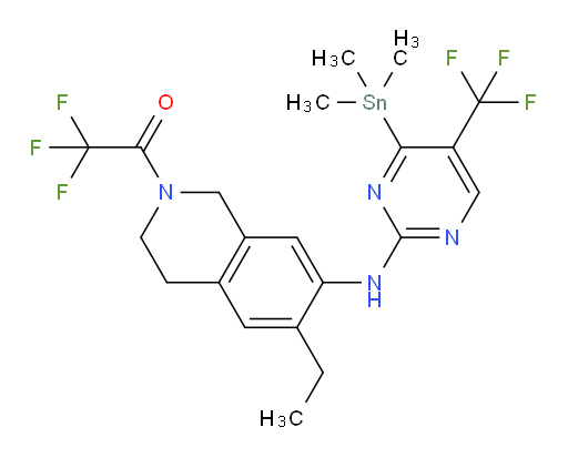1-(6-ethyl-7-((5-(trifluoromethyl)-4-(trimethylstannyl)pyrimidin-2-yl)amino)-3,4-dihydroisoquinolin-2(1H)-yl)-2,2,2-trifluoroethanone
