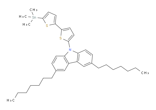 3,6-二庚基-9-(5'-(三甲基锡基)-[2,2'-联噻吩]-5-基)-9H-咔唑