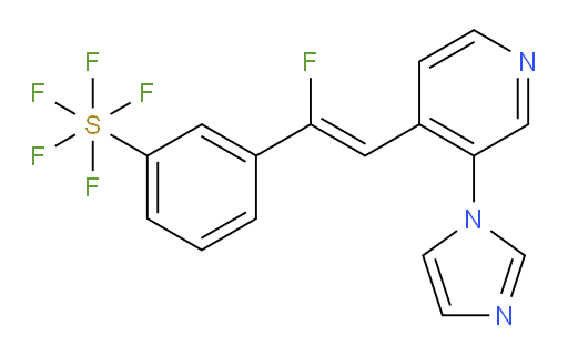 (Z)-3-(2-(3-(1H-imidazol-1-yl)pyridin-4-yl)-1-fluorovinyl)(pentafluoromercapto)benzene