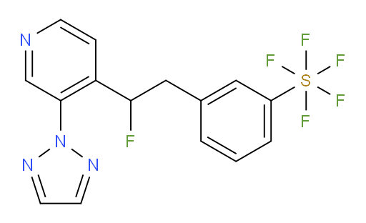 3-(2-(3-(2H-1,2,3-triazol-2-yl)pyridin-4-yl)-2-fluoroethyl)(pentafluoromercapto)benzene