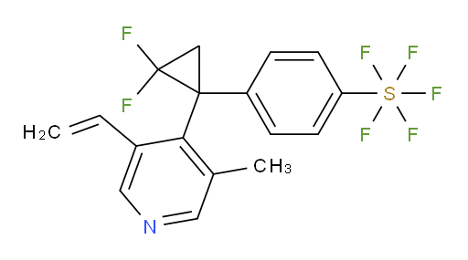 4-(2,2-difluoro-1-(3-methyl-5-vinylpyridin-4-yl)cyclopropyl)(pentafluoromercapto)benzene