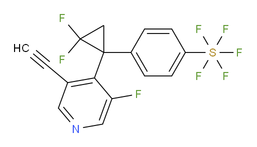4-(1-(3-ethynyl-5-fluoropyridin-4-yl)-2,2-difluorocyclopropyl)(pentafluoromercapto)benzene