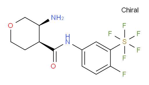 (3S,4S)-3-amino-N-(4-fluoro-3-(pentafluoromercapto)phenyl)tetrahydro-2H-pyran-4-carboxamide