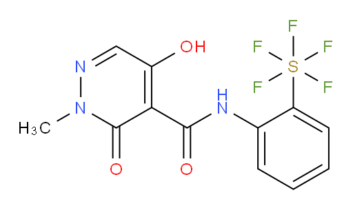 5-hydroxy-N-(2-(pentafluoromercapto)phenyl)-2-methyl-3-oxo-2,3-dihydropyridazine-4-carboxamide