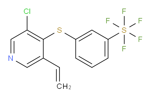3-((3-chloro-5-vinylpyridin-4-yl)thio)(pentafluoromercapto)benzene