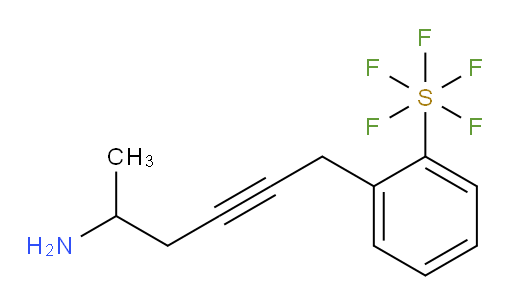 2-(5-aminohex-2-yn-1-yl)(pentafluoromercapto)benzene