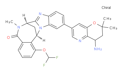 (7R,14R)-11-(4-amino-3,4-dihydro-2,2-dimethyl-2H-pyrano[3,2-b]pyridin-7-yl)-1-(difluoromethoxy)-6,7-dihydro-6-methyl-7,14-Methanobenzimidazo[1,2-b][2,5]benzodiazocin-5(14H)--one