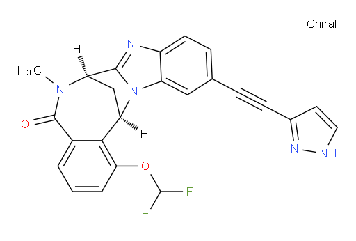 (7R,14R)-1-(difluoromethoxy)-6,7-dihydro-6-methyl-11-[2-(1H-pyrazol-3-yl)ethynyl]-7,14-Methanobenzimidazo[1,2-b][2,5]benzodiazocin-5(14H)--one