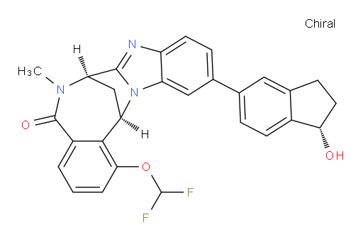 (7R,14R)-1-(difluoromethoxy)-11-[(1S)-2,3-dihydro-1-hydroxy-1H-inden-5-yl]-6,7-dihydro-6-methyl-7,14-Methanobenzimidazo[1,2-b][2,5]benzodiazocin-5(14H)--one