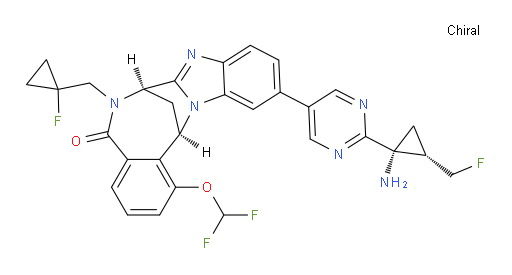 (7R,14R)-11-(2-((1R,2S)-1-amino-2-(fluoromethyl)cyclopropyl)pyrimidin-5-yl)-1-(difluoromethoxy)-6-((1-fluorocyclopropyl)methyl)-6,7-dihydro-7,14-methanobenzo[f]benzo[4,5]imidazo[1,2-a][1,4]diazocin-5(14H)-one