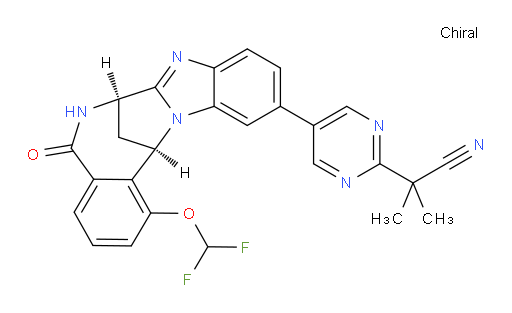 5-[(7R,14R)-1-(Difluoromethoxy)-5,6,7,14-tetrahydro-5-oxo-7,14-methanobenzimidazo[1,2-b][2,5]benzodiazocin-11-yl]-alpha,alpha-dimethyl-2-pyrimidineacetonitrile
