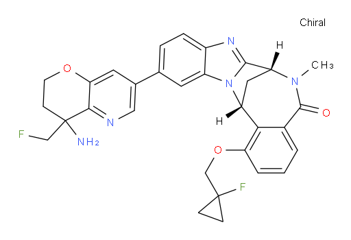 (7R,14R)-11-[4-amino-4-(fluoromethyl)-3,4-dihydro-2H-pyrano[3,2-b]pyridin-7-yl]-1-[(1-fluoro-cyclopropyl)methoxy]-6,7-dihydro-6-methyl-7,14-Methanobenzimidazo[1,2-b][2,5]benzodiazocin-5(14H)--one