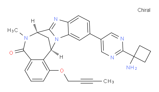(7R,14R)-11-[2-(1-aminocyclobutyl)-pyrimidin-5-yl]-1-(2-butyn-1-yloxy)-6,7-dihydro-6-methyl-7,14-Methanobenzimidazo[1,2-b][2,5]benzodiazocin-5(14H)--one