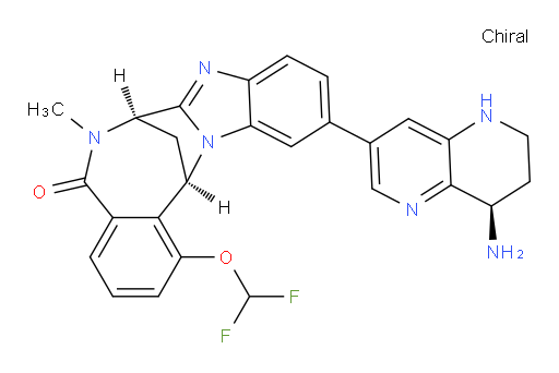 (7R,14R)-11-[(8R)-8-amino-5,6,7,8-tetrahydro-1,5-naphthyridin-3-yl]-1-(difluoromethoxy)-6,7-dihydro-6-methyl-7,14-Methanobenzimidazo[1,2-b][2,5]benzodiazocin-5(14H)--one